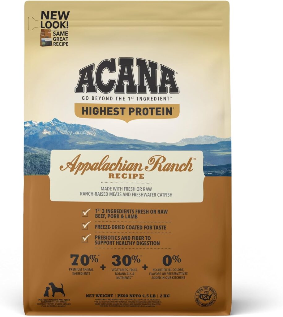Acana Highest Protein Appalachian Ranch Recipe Dry Dog Food