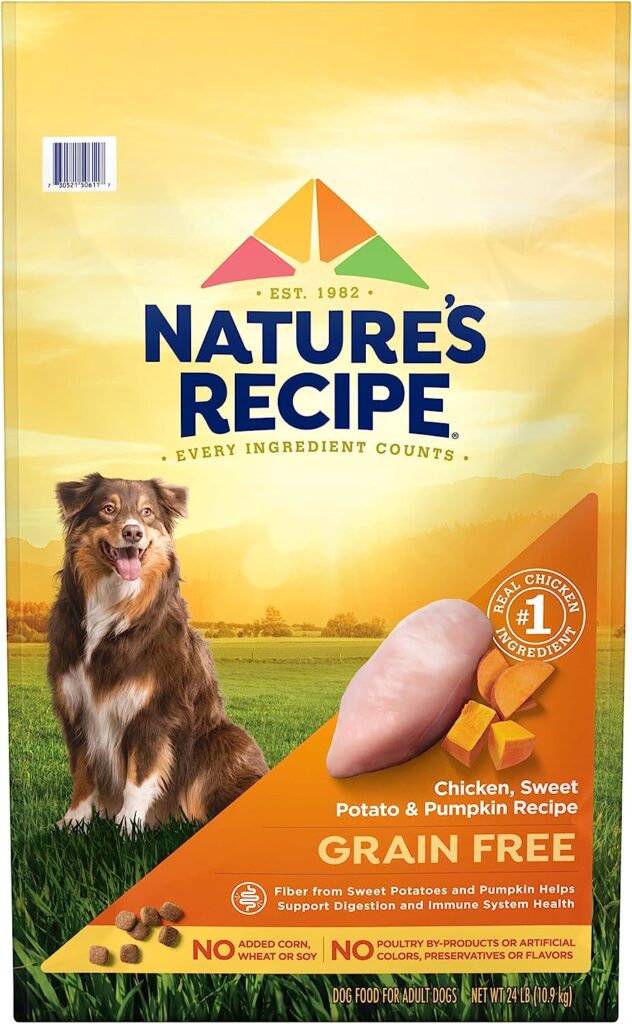 Nature’s Recipe Grain-Free Easy to Digest Chicken, Sweet Potato, & Pumpkin Recipe Dry Dog Food