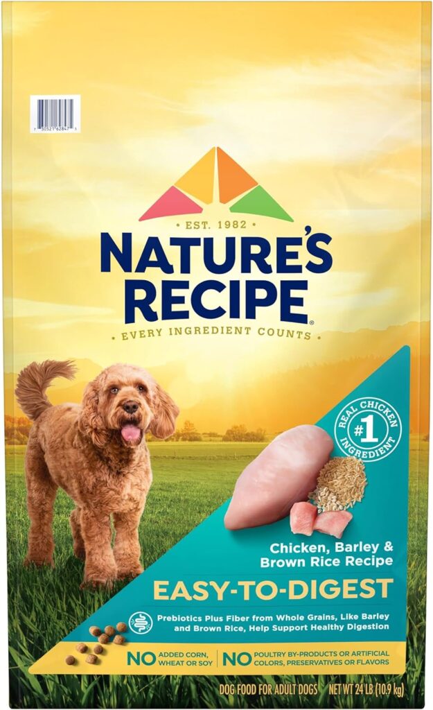 Nature’s Recipe Easy to Digest Chicken Meal, Rice, & Barley Recipe Dry Dog Food