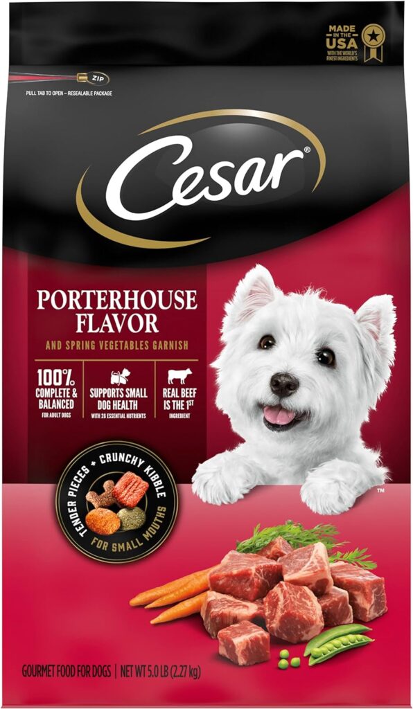 Cesar Porterhouse Flavor & Spring Vegetables Garnish Dry Dog Food