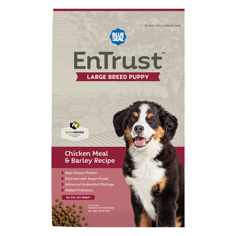 Blue Seal Entrust Large Breed Puppy Chicken Meal & Barley Recipe Dry Dog Food