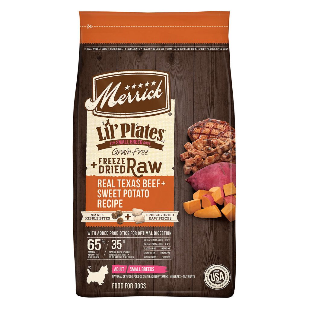 Merrick Lil’ Plates Grain-Free Real Texas Beef + Sweet Potato with Raw Bites Recipe Dry Dog Food