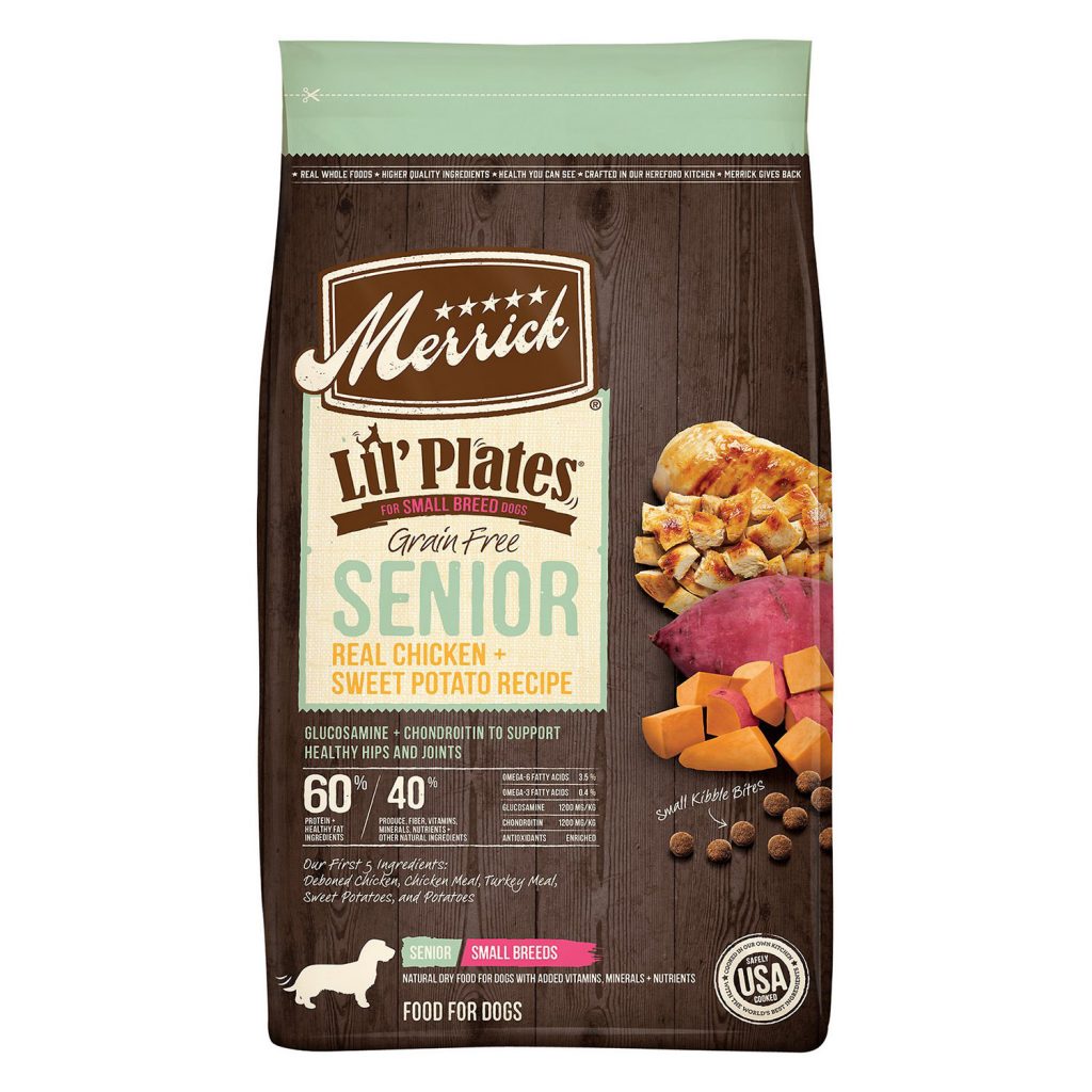 Merrick Lil’ Plates Grain-Free Senior Real Chicken + Sweet Potato Recipe Dry Dog Food