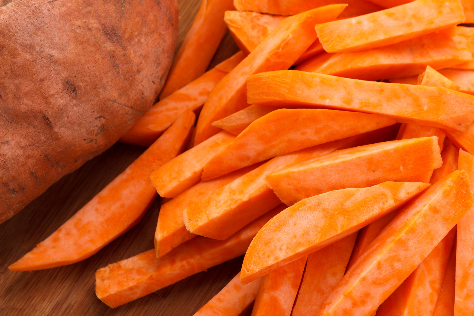 Raw sweet potatoes